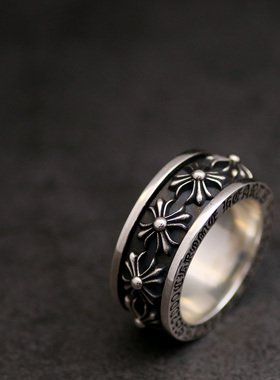 全新升级925纯银潮流旋转戒指