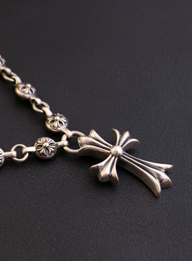 一休老银匠925纯银十字朋克潮流