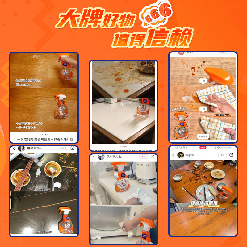 威猛先生多用懒人水日常台面油污净 庄臣油污清洁剂