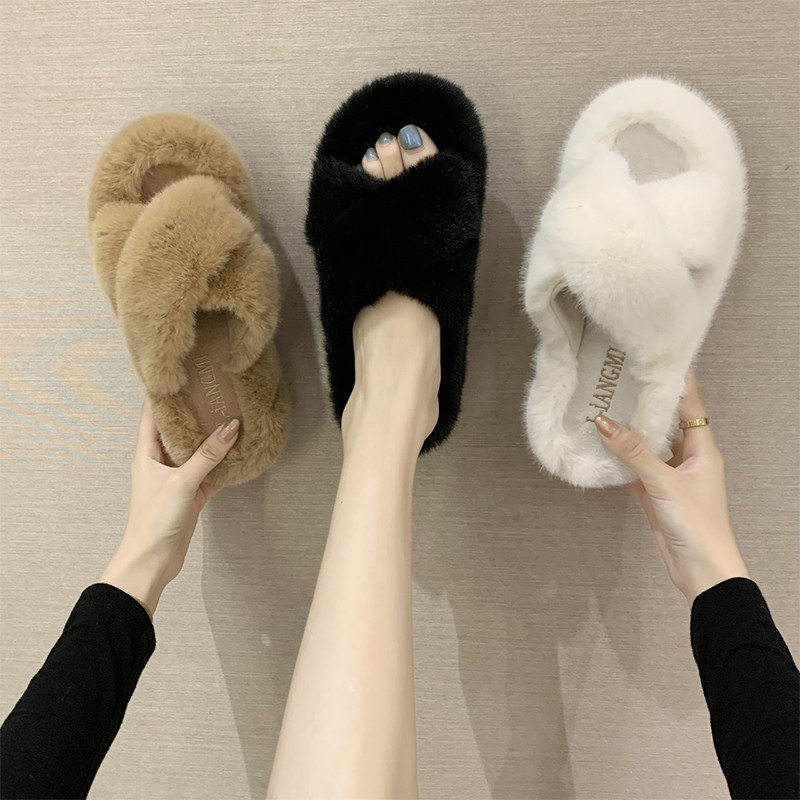 毛毛拖鞋女夏外穿2025年新款时尚百搭网红交叉松糕厚底凉拖ins潮,淘宝优惠券,粉丝福利购,淘宝优惠卷