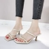 Giày sandal lưới và dép nữ màu đỏ mới 2019 thời trang hè phiên bản Hàn Quốc của set đồ đẹp với đôi sandal cao gót hoang dã thần tiên - Dép