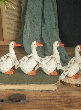 平安喜乐鸭可爱桌面装饰树脂ins