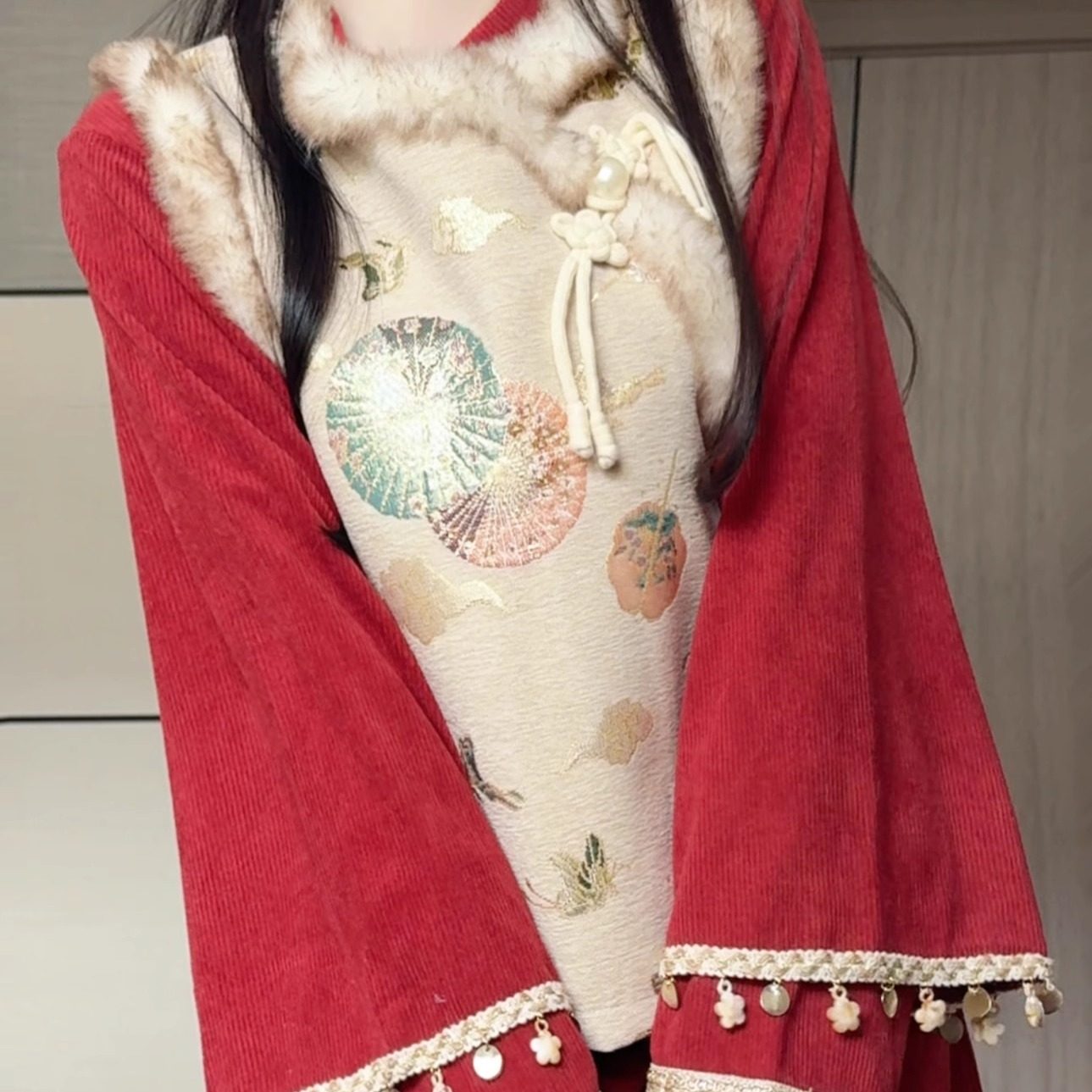 抹茶麻薯2025年秋冬季新款改良马甲旗袍复古民国风灯芯绒少女长裙,淘宝优惠券,粉丝福利购,淘宝优惠卷