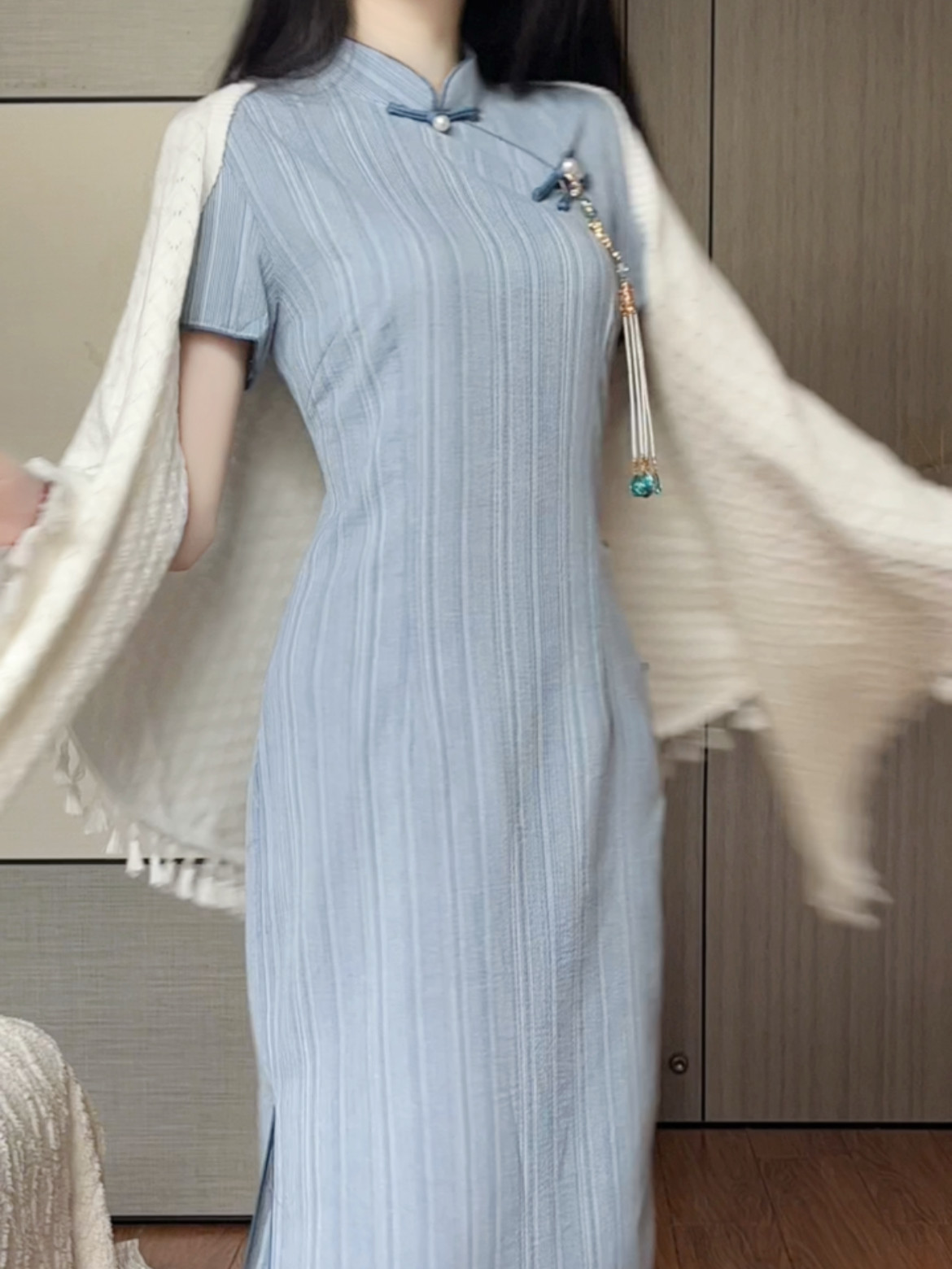 抹茶麻薯2024年秋冬新款文艺复古中国风开衫少女旗袍搭配小外套,淘宝优惠券,粉丝福利购,淘宝优惠卷