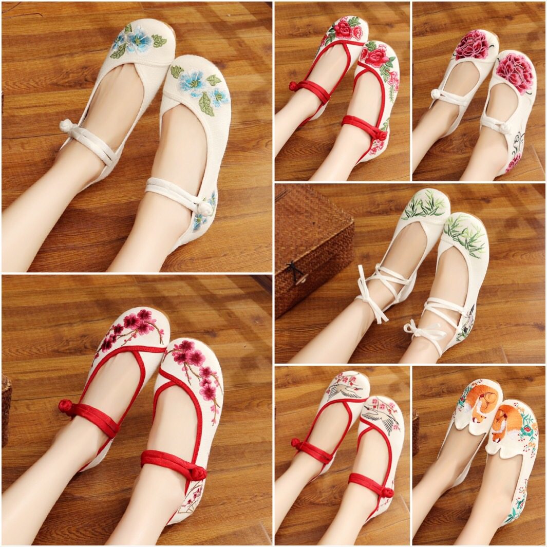 新款汉服鞋古风绣花鞋女古装老北京布鞋民族风内增鞋高平底舞蹈鞋,淘宝优惠券,粉丝福利购,淘宝优惠卷