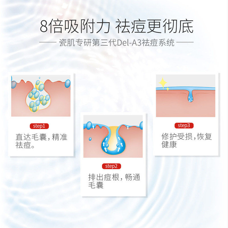 瓷肌 女重度祛痘五件套 护肤品 祛痘补水套装祛印粉刺控油 - 图2