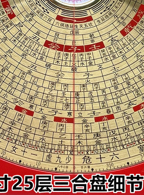 正品源易福堂崇道堂8寸21层三合高精度强磁玛瑙天池专业风水罗盘