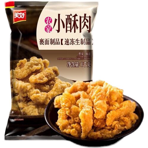 美好农家小酥肉1kg 冷冻椒麻猪肉裹粉长条油炸火锅商用半成品食材 - 图3