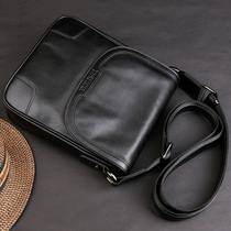 Xuan Original Design High-end Genuine Leather Mens Bag Harp Satchel Satchel Casual Mens Single Shoulder Bag Retro with cover pouch