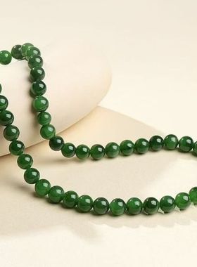 天然新疆碧绿老料项链送女朋友
