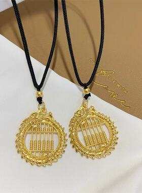 2026新款金色罗盘龙算盘吊坠