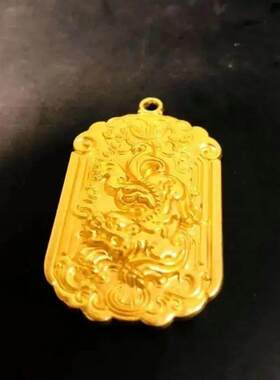 坠吊金色铜合招财貔貅纳福