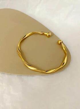 铜合金手镯色小众波浪男