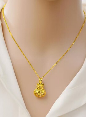 金色福袋O字链锁骨项链