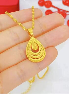 新中式金色水滴项链02