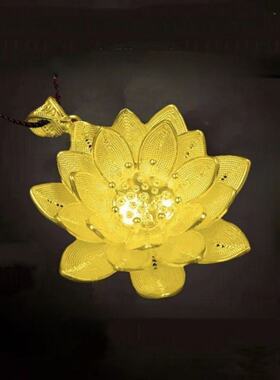 经典莲花金色荷花吊坠