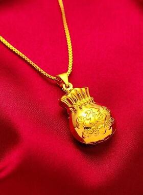 越南沙金福袋吊坠项链