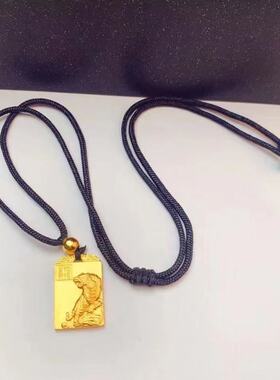 时尚虎牌金色上山虎吊坠