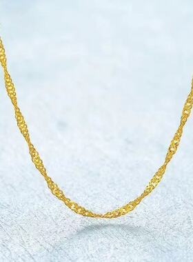 新款金色水波纹麻花素链