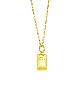 新款金色O字小方砖项链