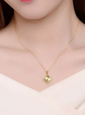 四叶草沙金玫瑰金不掉色锁骨链