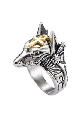合金戒指复古银色阿努比