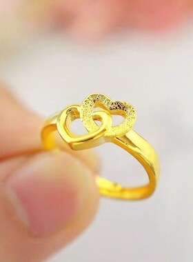 2026新款光沙双心金色女戒