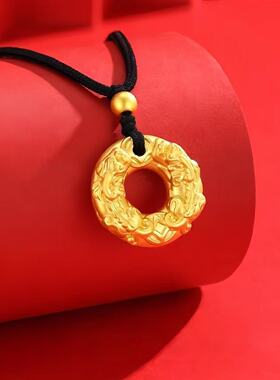 新款貔貅平安扣金色吊坠