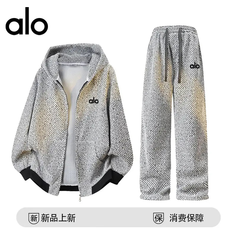 官方奥特莱斯】品牌折扣 秋季连帽休闲套装潮流宽松两件套男 - 图1