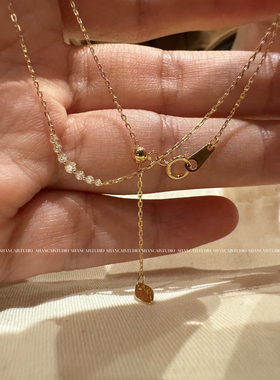 SHANCAI | s925银mini七钻微笑项链轻奢小众精致简约高级感锁骨链