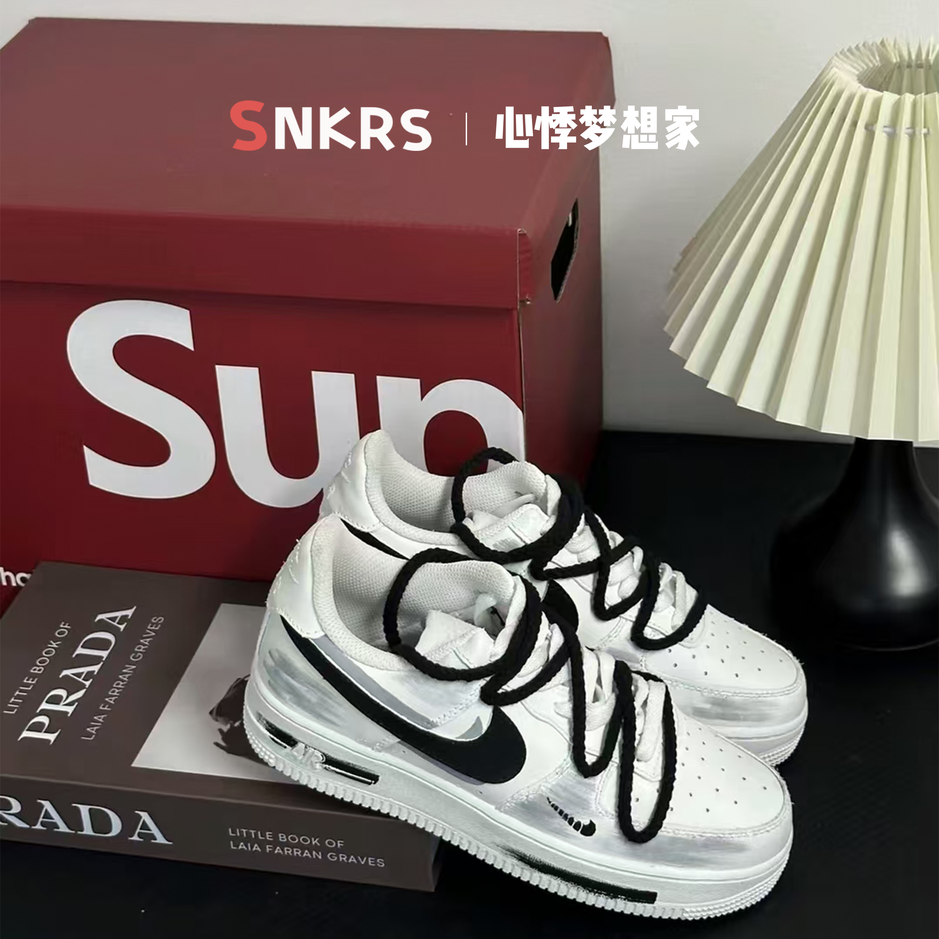 球鞋定制Nike Air Force 1 AF1空军一号手绘断裂解构低帮板鞋,淘宝优惠券,粉丝福利购,淘宝优惠卷