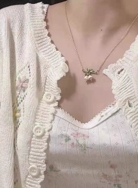 铃兰花项链手链女轻奢小众复古设计铃兰花闺蜜项链手链礼物
