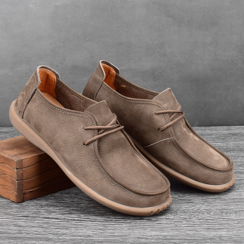 豆豆鞋男士2025英伦新款男鞋真皮休闲鞋透气软底复古百搭手工皮鞋,淘宝优惠券,粉丝福利购,淘宝优惠卷