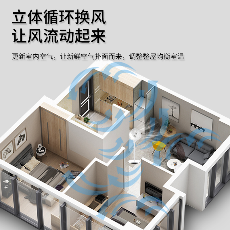 碧利沙空气循环扇电风扇家用大风遥控轻音台立两用宿舍落地扇低噪 - 图3