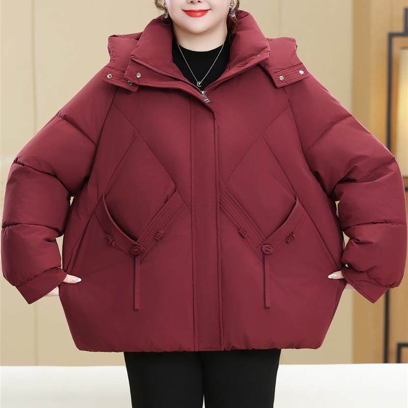 大码女装200斤妈妈冬装短款羽绒棉服保暖中老年人棉衣外套厚棉袄,淘宝优惠券,粉丝福利购,淘宝优惠卷