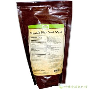 美国有机认证即食进口亚麻籽粉熟Now Foods Flax Seed Meal340克