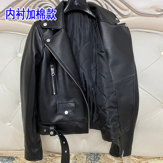 European and American loose short sheepskin leather jacket