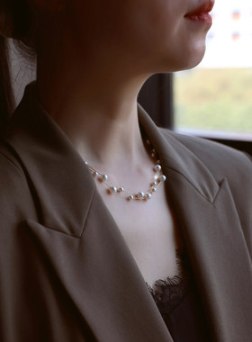 气质女神 轻奢小众温柔精致双层珍珠项链女款2026新款配饰锁骨链