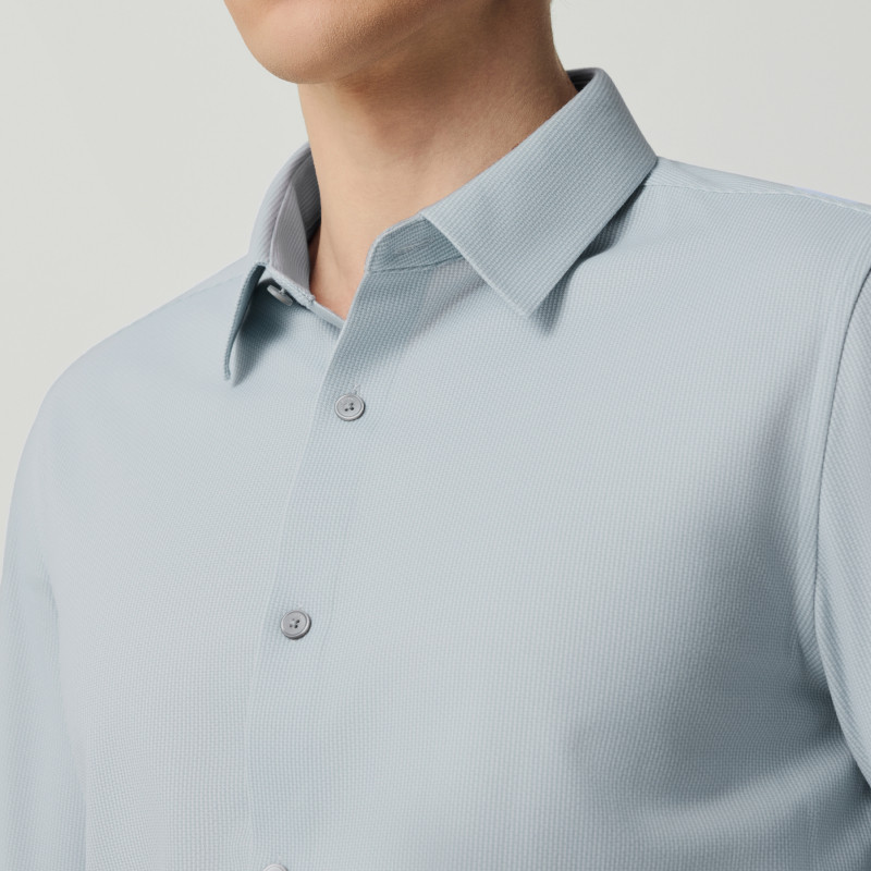 Dickoni autumn men's texture printed skin-friendly brushed long-sleeved formal shirt