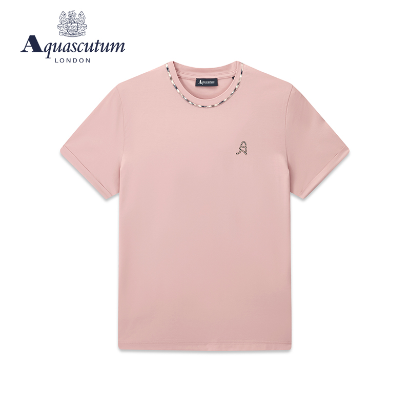 Aquascutum/雅格狮丹春夏新款字母图案休闲女士短袖T恤Q4970EL0A1 - 图3