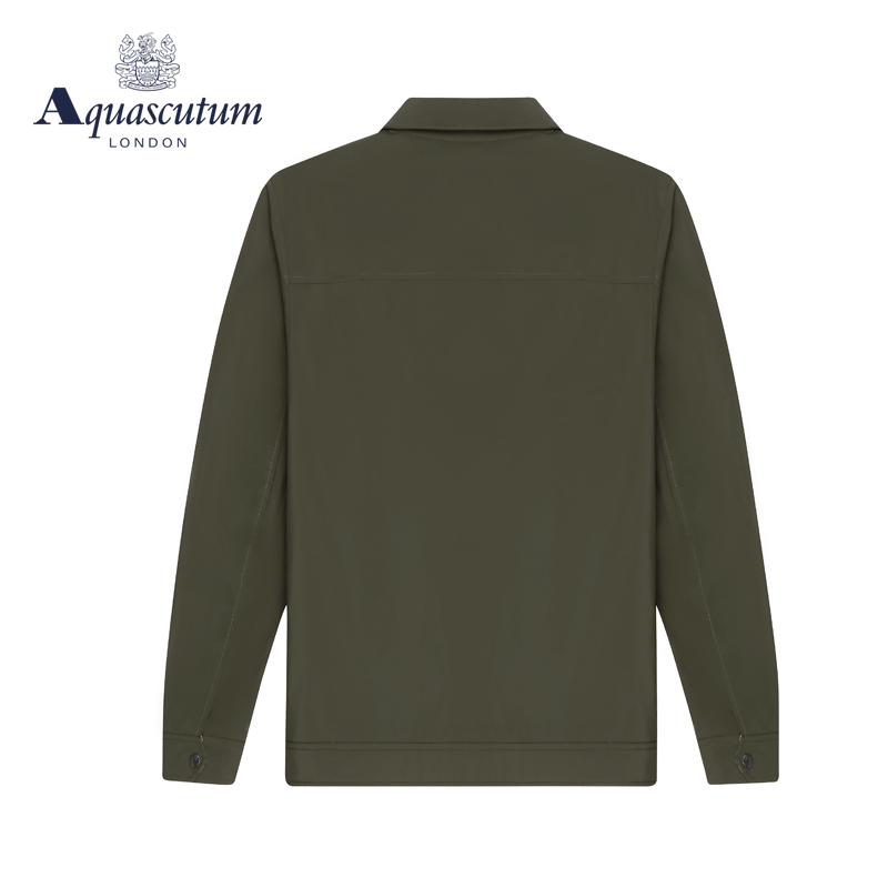 Aquascutum/雅格狮丹秋新款男士长袖翻领夹克风衣Q4850EI091