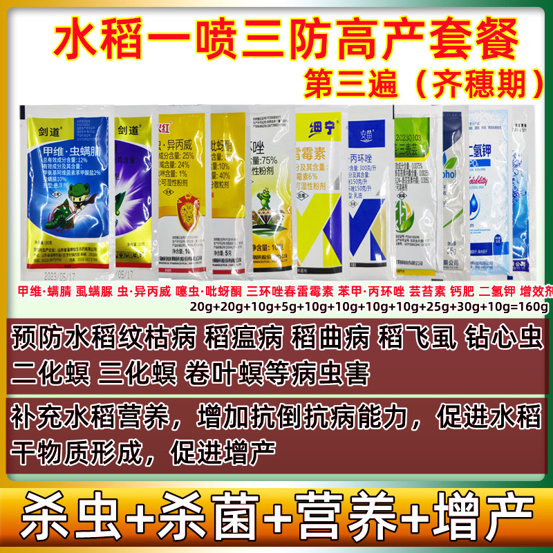 水稻三遍药增产套餐专用稻瘟病纹枯病农药杀菌剂大螟钻心虫杀虫剂 - 图2