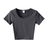 Tide, короткая футболка с коротким рукавом, белый цветной ростомер, короткий рукав, коллекция 2023, в обтяжку, высокая талия