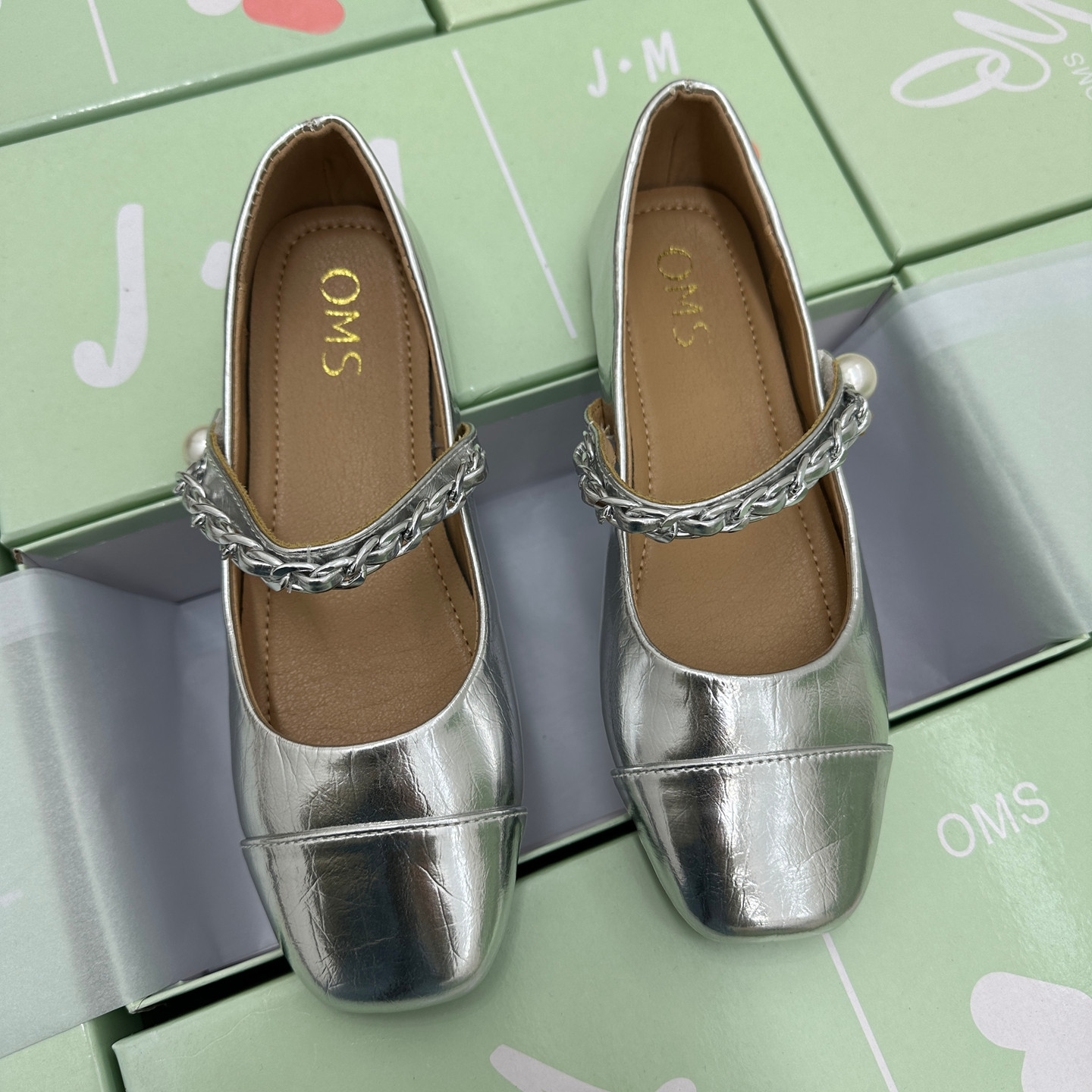 法式小香风早春玛丽珍鞋女大码拼色浅口一字带链条魔术贴平底单鞋,淘宝优惠券,粉丝福利购,淘宝优惠卷