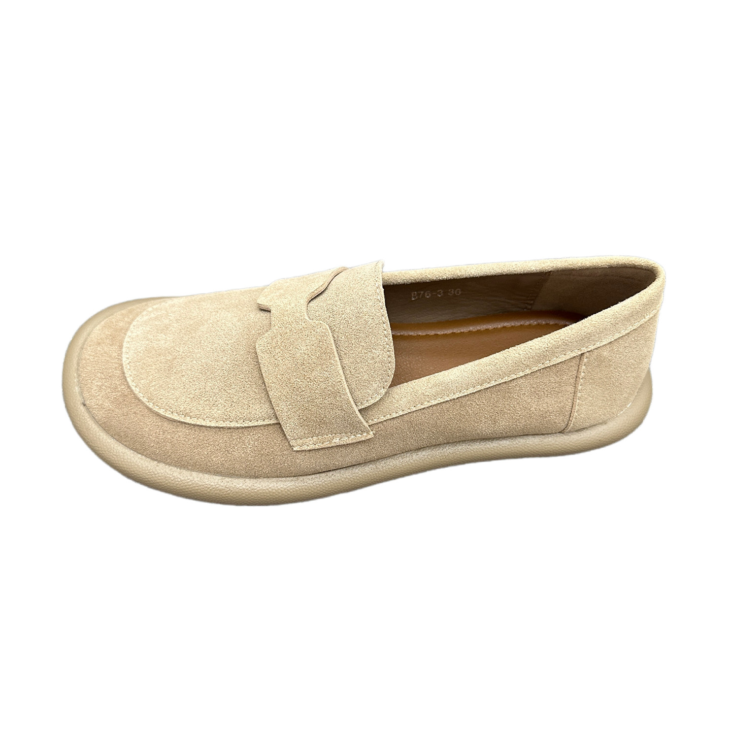 手慢无！纯原大码平底防滑乐福鞋女复古圆头真皮柔软一脚蹬勃肯鞋,淘宝优惠券,粉丝福利购,淘宝优惠卷