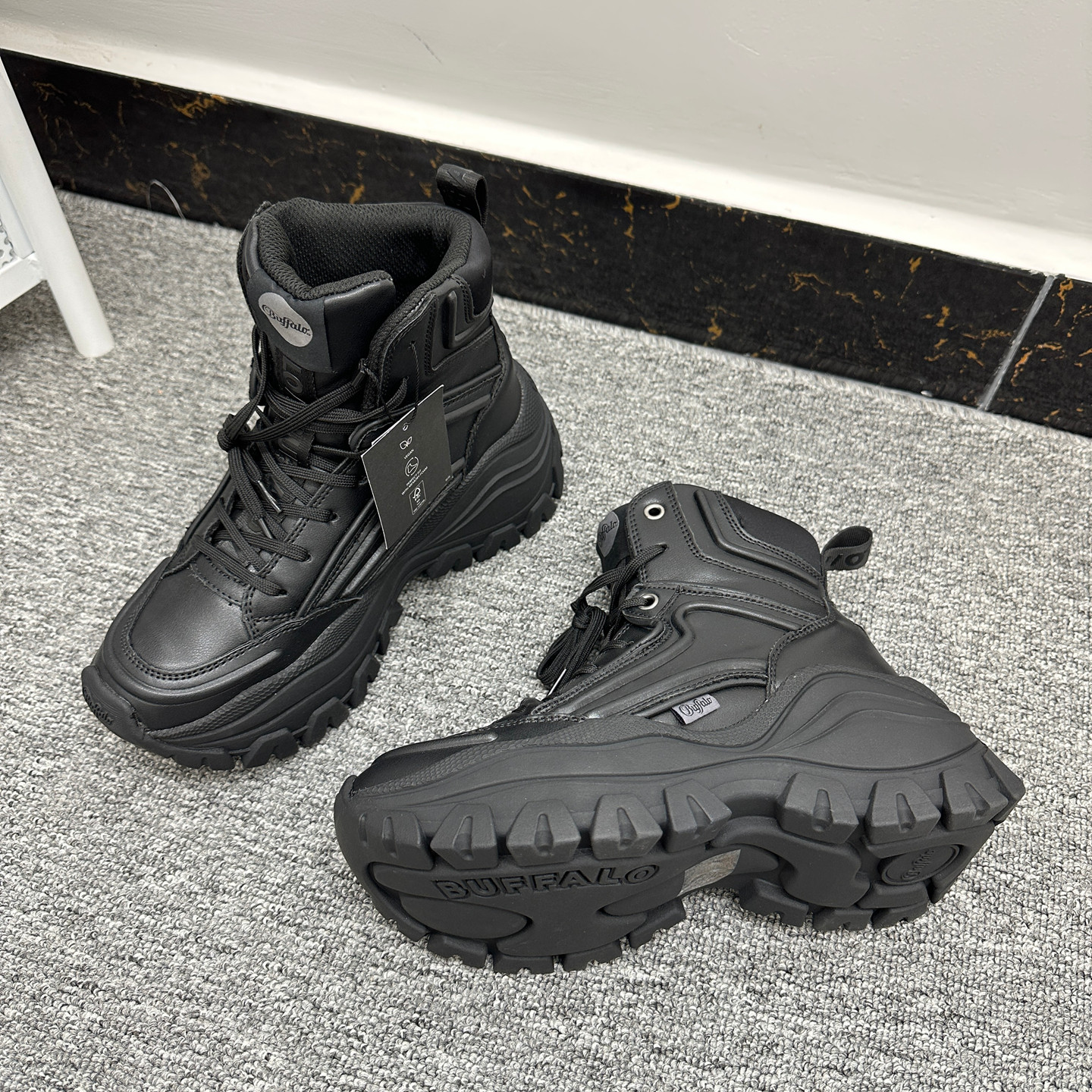 外贸膏货 Y单厚底增高老爹鞋大码圆头系带酷帅百搭舒适防滑休闲鞋,淘宝优惠券,粉丝福利购,淘宝优惠卷