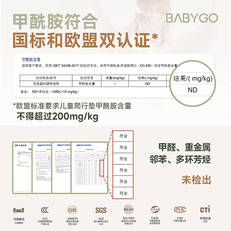 BABYGO宝宝爬行垫可折叠xpe婴儿加厚爬爬垫儿童家用垫子泡沫地垫