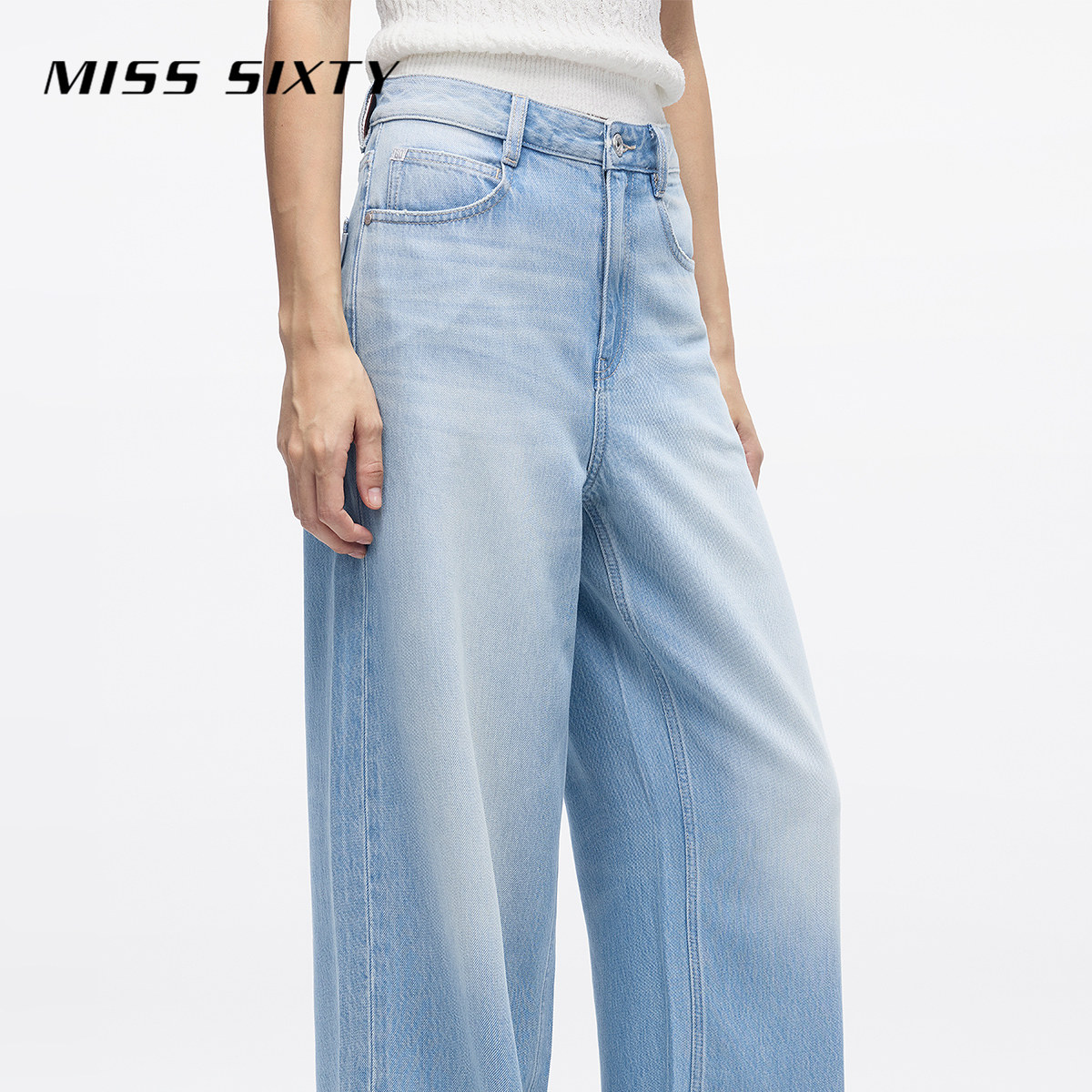【免费改裤】Miss Sixty2025春秋含莱赛尔牛仔裤垂感宽松拖地裤