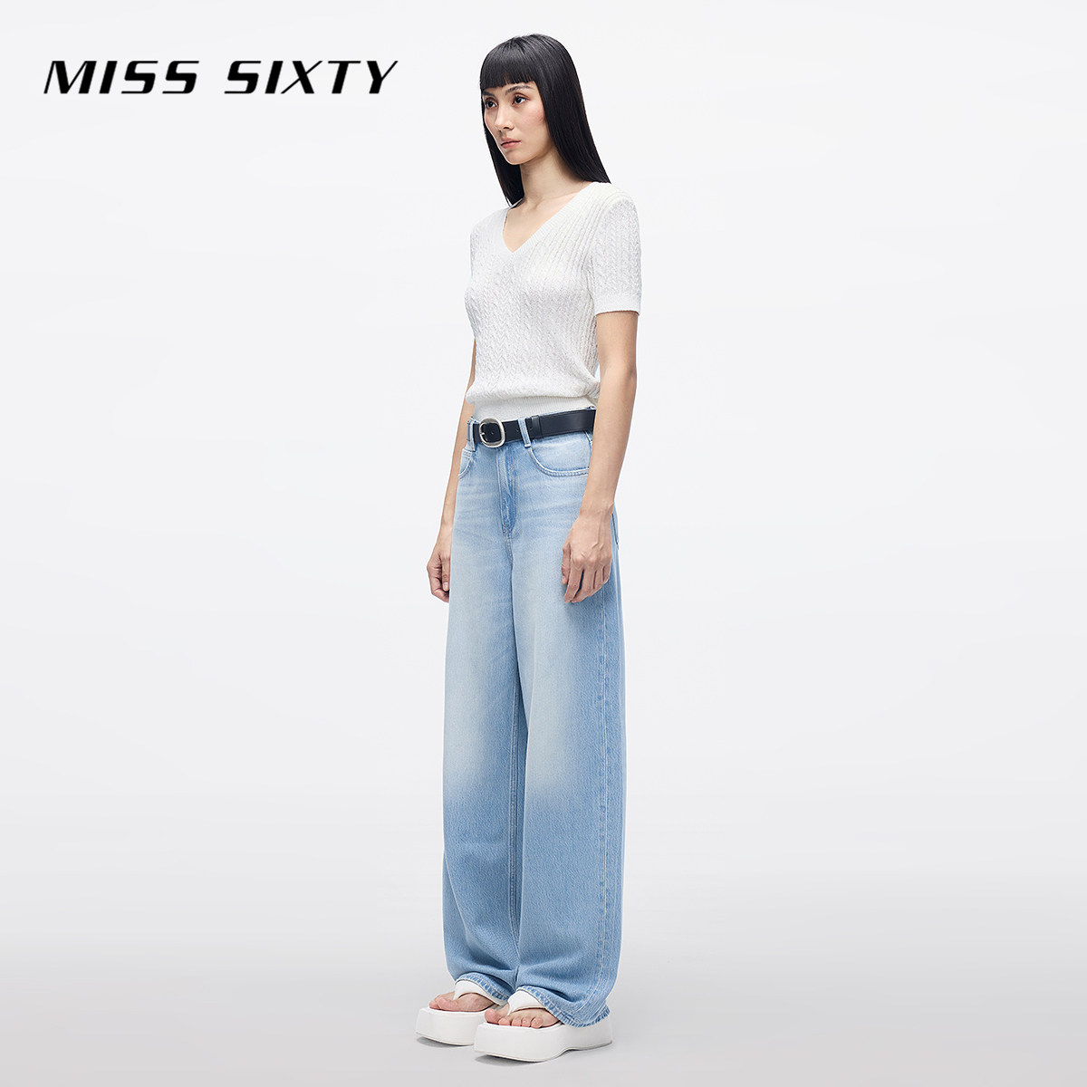 【免费改裤】Miss Sixty2025春秋含莱赛尔牛仔裤垂感宽松拖地裤