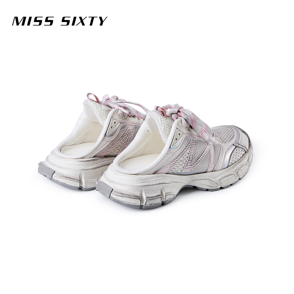 Miss Sixty2024春季新款运动鞋女包头半拖鞋设计做旧风格懒人鞋 - 图0